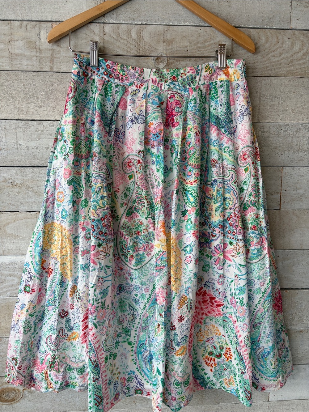 Talbots cotton paisley full skirt - Picture 3 of 7